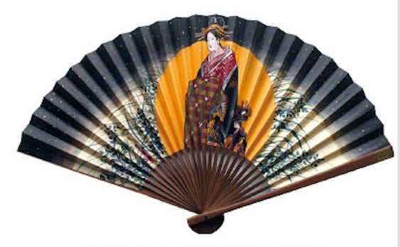 Beauty and the Full Moon Folding Fan